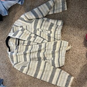 Striped Cream and Navy Jacket